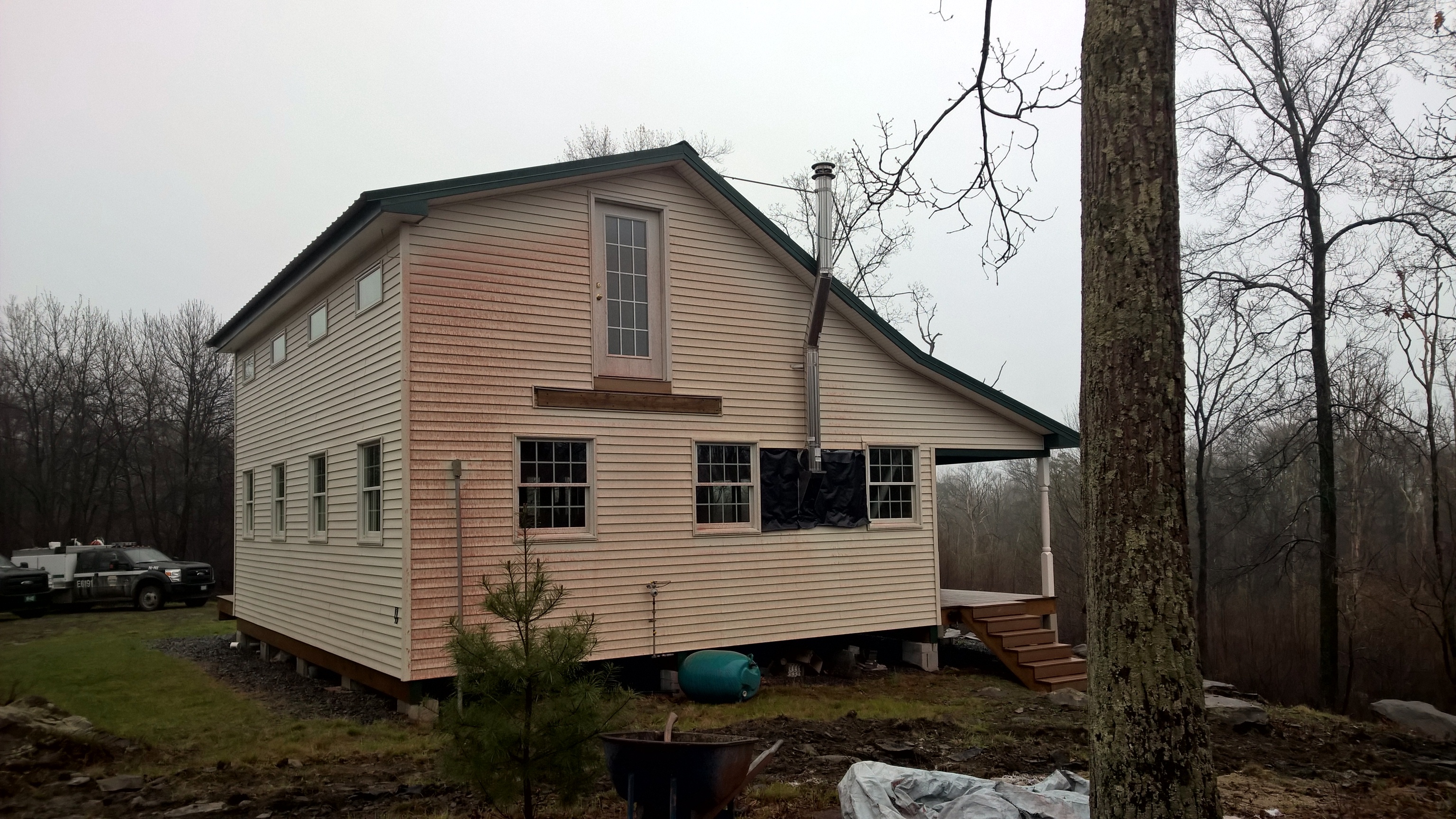 Retardant splash on house